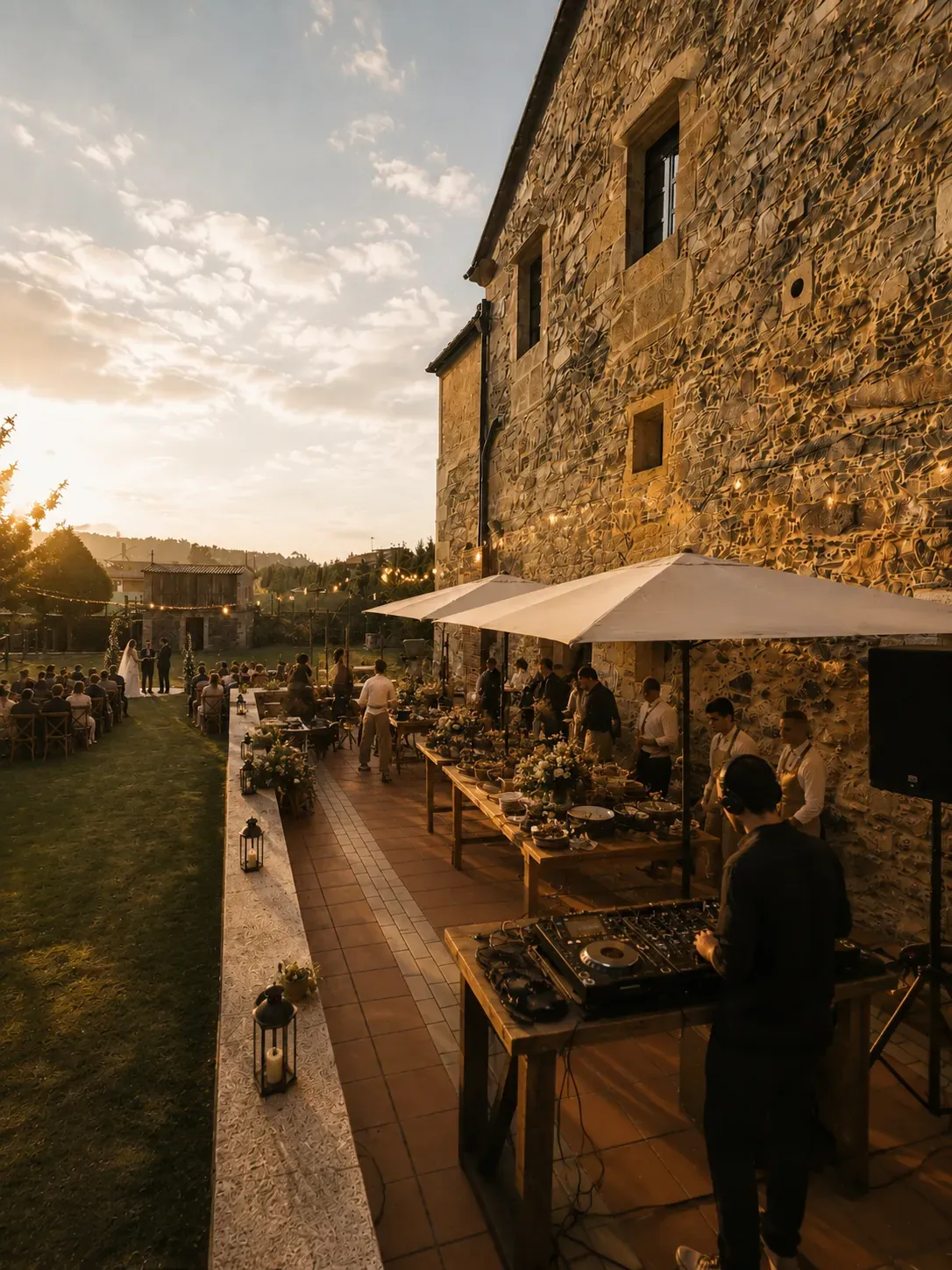 Boda en la terraza del Pazo do Souto