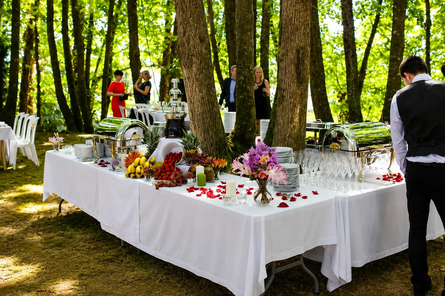 Cóctel de boda en el bosque del Pazo do Souto