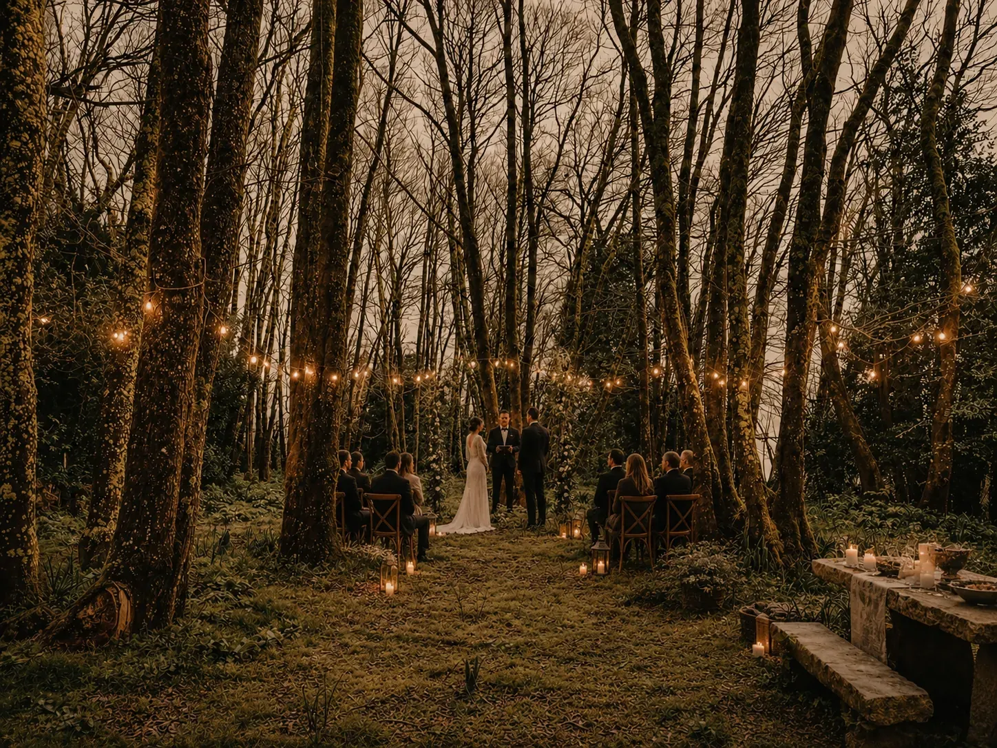 Ceremonia de boda en el bosque del Pazo do Souto