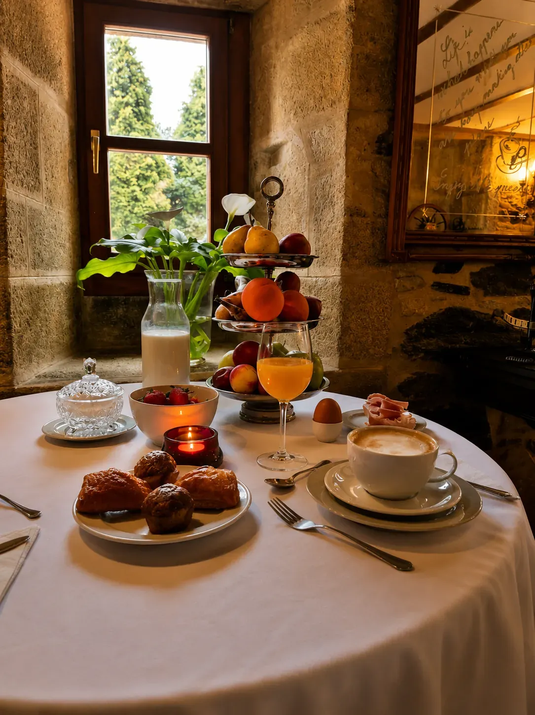 Desayuno gallego en el Pazo do Souto
