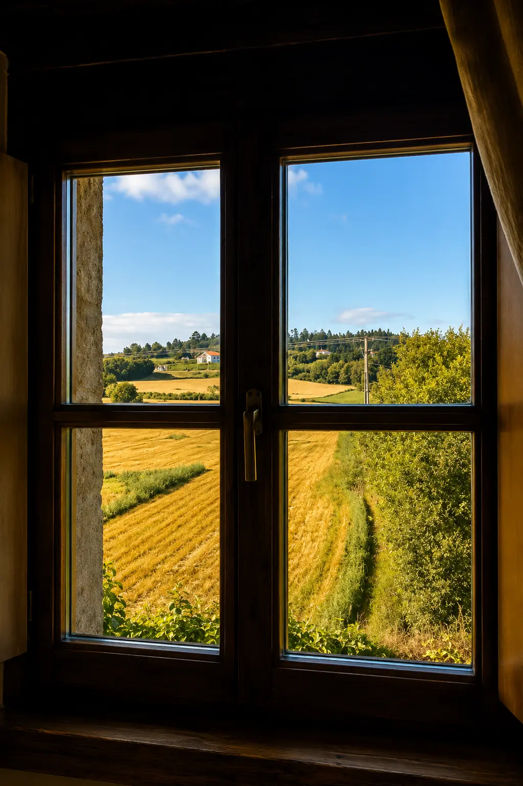 Vistas desde la ventana de una habitación del Pazo do Souto